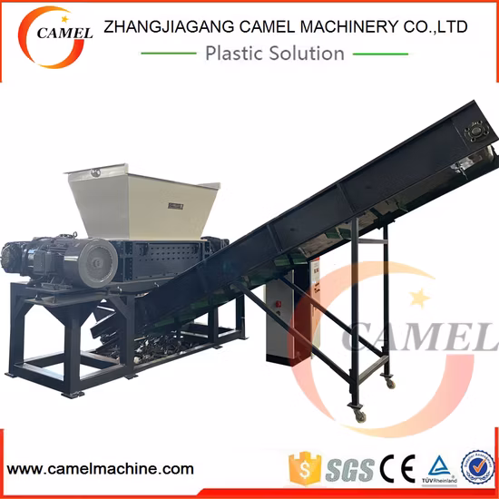 Camel Plastic Industrial Shredder Machine Crushing Plastic Film Waste Trash Can Rubber Tire and Wood Pallet